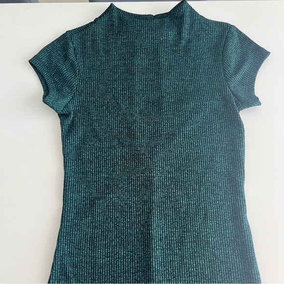 IRIS forest green bodycon ribbed dress - Picture 5 of 11